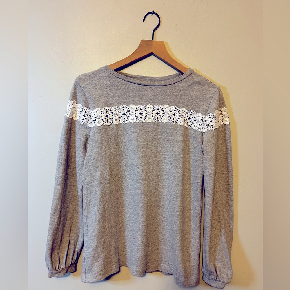 LOFT sweatshirt with lace detail.